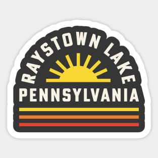 Raystown Lake Pennsylvania Camping Retro Sunset Sticker